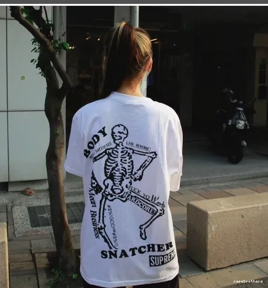 SNATCHERS and Back S Skull Print Black XL M SS23 L TEE White BODY 0721